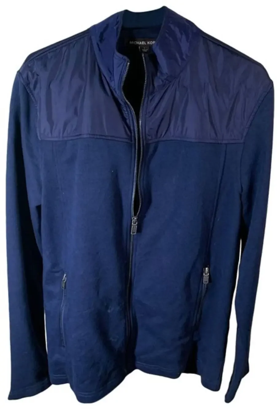 Michael Kors Women's Long-Sleeve Full-Zip Jacket Blue Color Size L